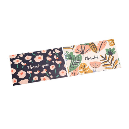 Felicitări hârtie cu design floral și text Thanks - model 1 (set 50 buc)