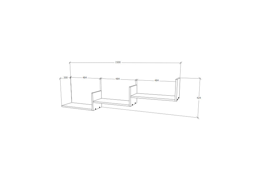 Etajera haaus Step, Stejar Bronz, 150 x 20 x 42 cm