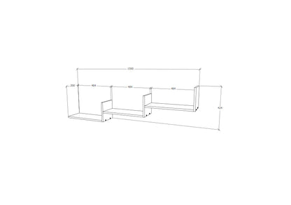 Etajera haaus Step, Stejar Bronz, 150 x 20 x 42 cm