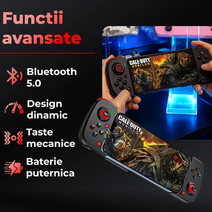 GamePad Controller Gaming pentru telefon Android, iOS, Nintendo Switch, Negru