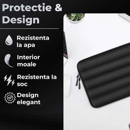 Geanta Laptop/iPad portabila Timebox, 13'', 14'' inch, Ultrabook, Negru