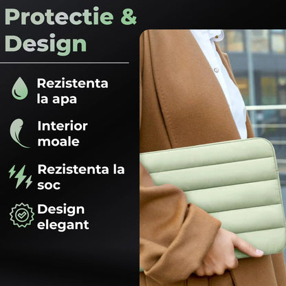 Geanta Laptop/iPad portabila Timebox, 13'', 14'' inch, Ultrabook, Verde