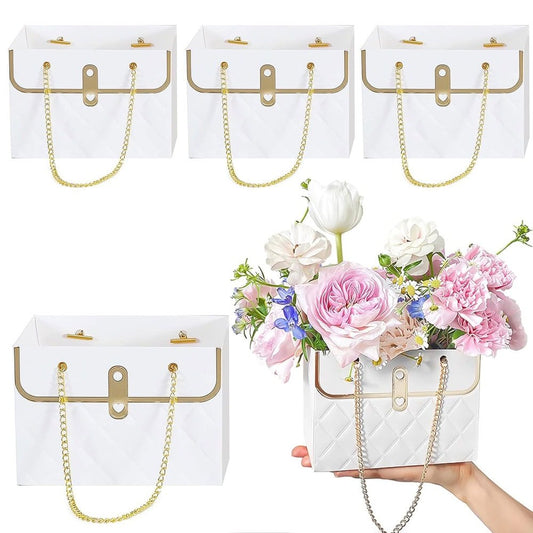 Gentuță model romburi cu lănțișor auriu - alb (set 10 buc)