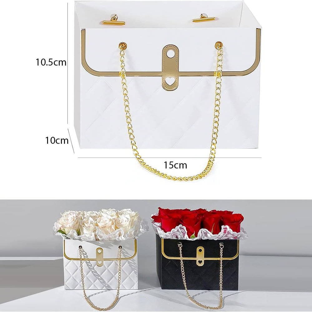 Gentuță model romburi cu lănțișor auriu - alb (set 10 buc)