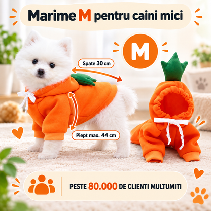 Haina pentru caine, tip Hanorac animale de companie, model Morcov - marimea M