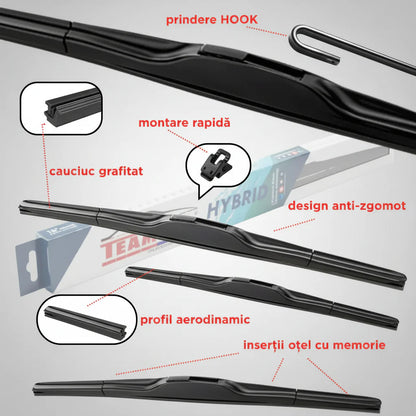 Ștergătoare Skoda Fabia I 6Y3 1999-2007 | Set Față Hibrid – TeamCar®