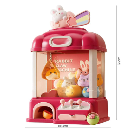 Masina de prins jucarii pentru acasa, Cronometru cu fise, Joc de prindere plusuri, Muzica, Lumini, Timer, 20 de plusuri + 10 capsule + pana la 25 fise, 4–6 ani, Roz - 221.ro