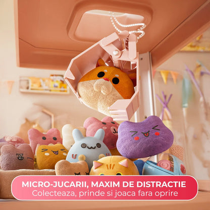 Masina de prins jucarii pentru acasa, Cronometru cu fise, Joc de prindere plusuri, Muzica, Lumini, Timer, 20 de plusuri + 10 capsule + pana la 25 fise, 4–6 ani, Roz - 221.ro