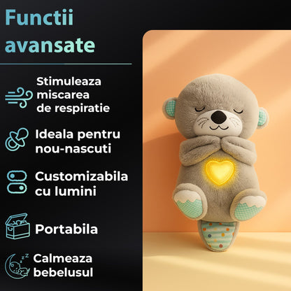 Jucarie de Plus Interactiva, Vidra Linistitoare, Customizabila cu Sunete, Maro