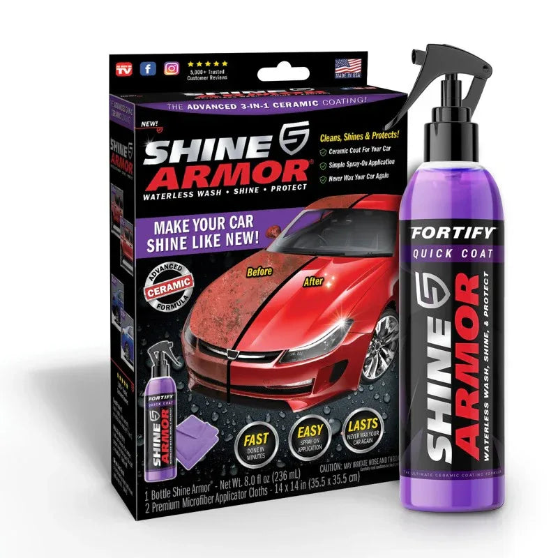 Shine Armor - Spray Ceramic 3 în 1 pentru Protecție și Lustruire - Kit 236ml