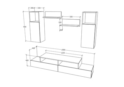 Living haaus Osaka, Pin Antic, L 190 cm