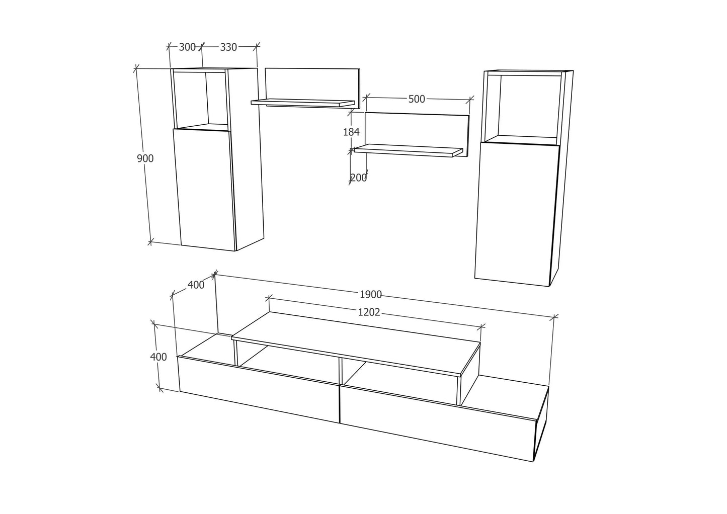 Living haaus Osaka, Stejar Artisan, L 190 cm