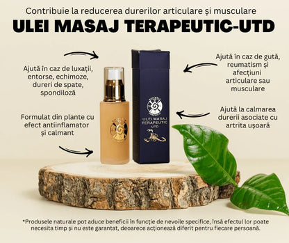 Ulei Masaj Terapeutic Natural – Dureri Articulare și Musculare | UTD