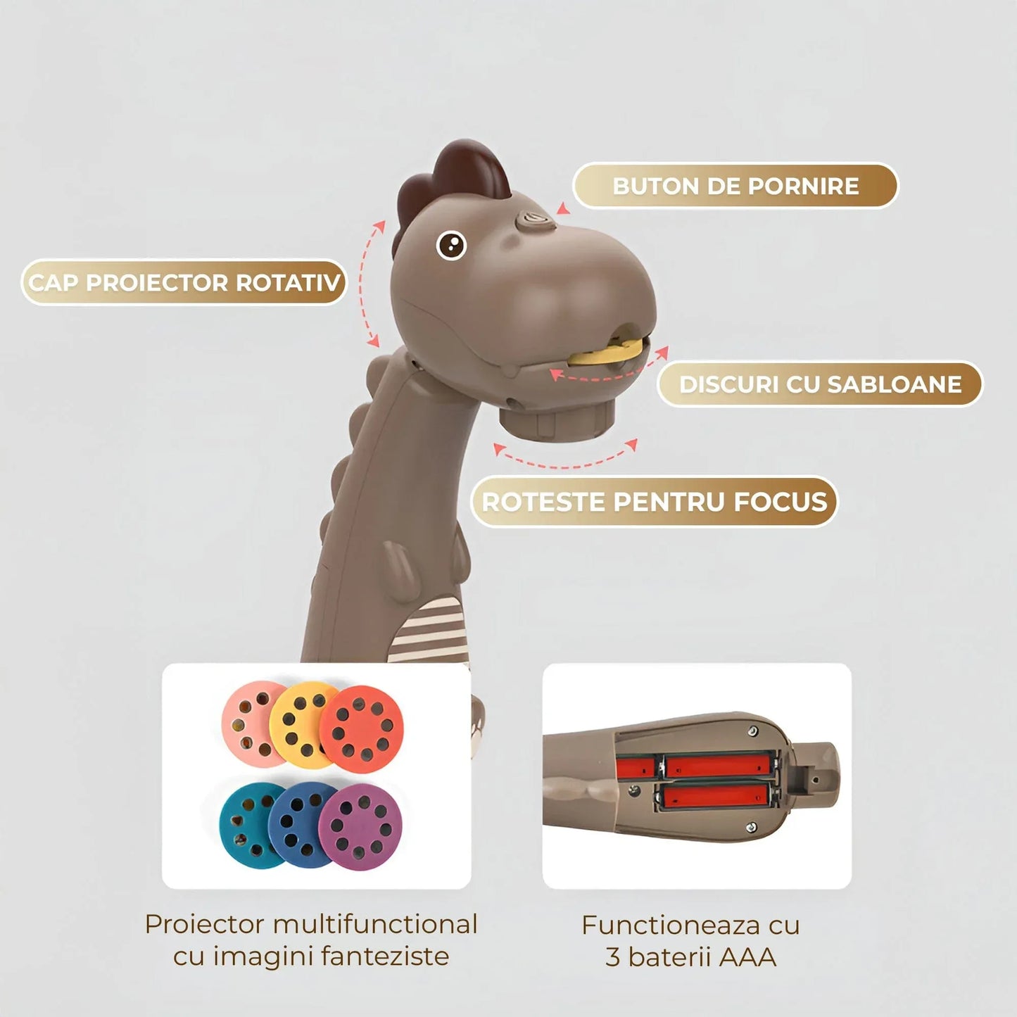 Masa interactiva de desen pentru copii cu model dinozaur, Tabla magnetica lavabila, Unghi ajustabil (plat/inclinat), Picioare demontabile, Discuri cu sabloane rotative, Markere color incluse, Durabil, Maro/Alb - 221.ro