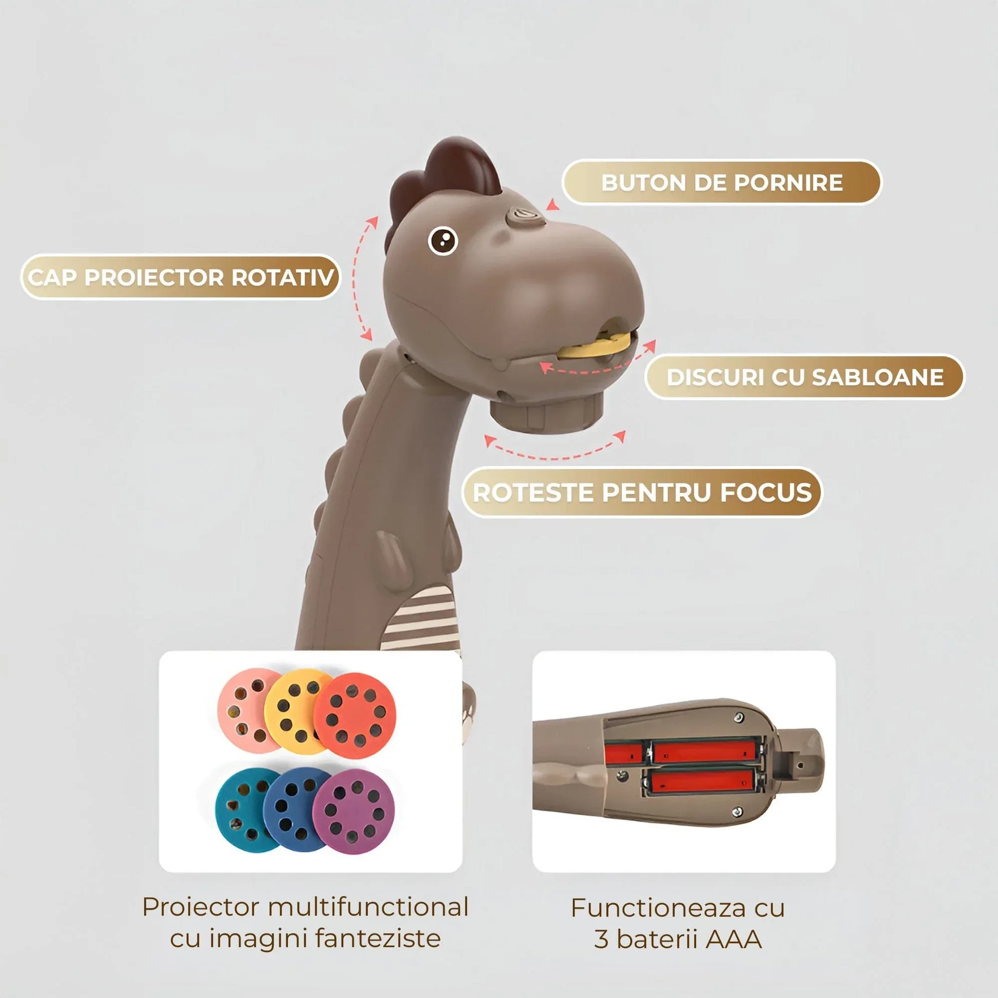 Masa interactiva de desen pentru copii cu model dinozaur, Tabla magnetica lavabila, Unghi ajustabil (plat/inclinat), Picioare demontabile, Discuri cu sabloane rotative, Markere color incluse, Durabil, Maro/Alb - 221.ro