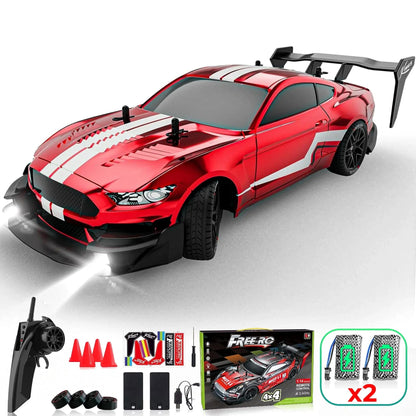 Masina cu telecomanda RC Timebox, 30km/h, 1:16, 4x4, Drift car, lumini LED, Rosu