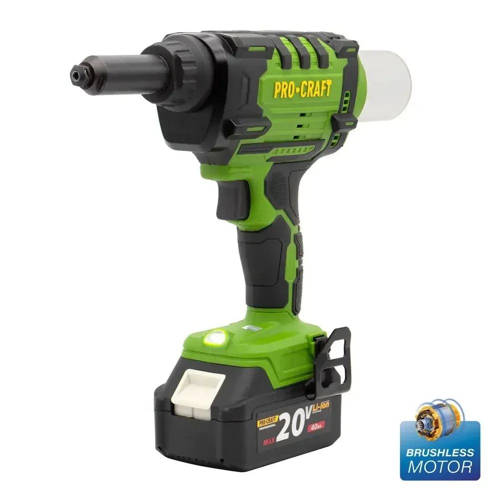 Masina de nituit nituri-pop cu 2 acumulatori 2 Ah si incarcator PROCRAFT PRG20 - 221.ro