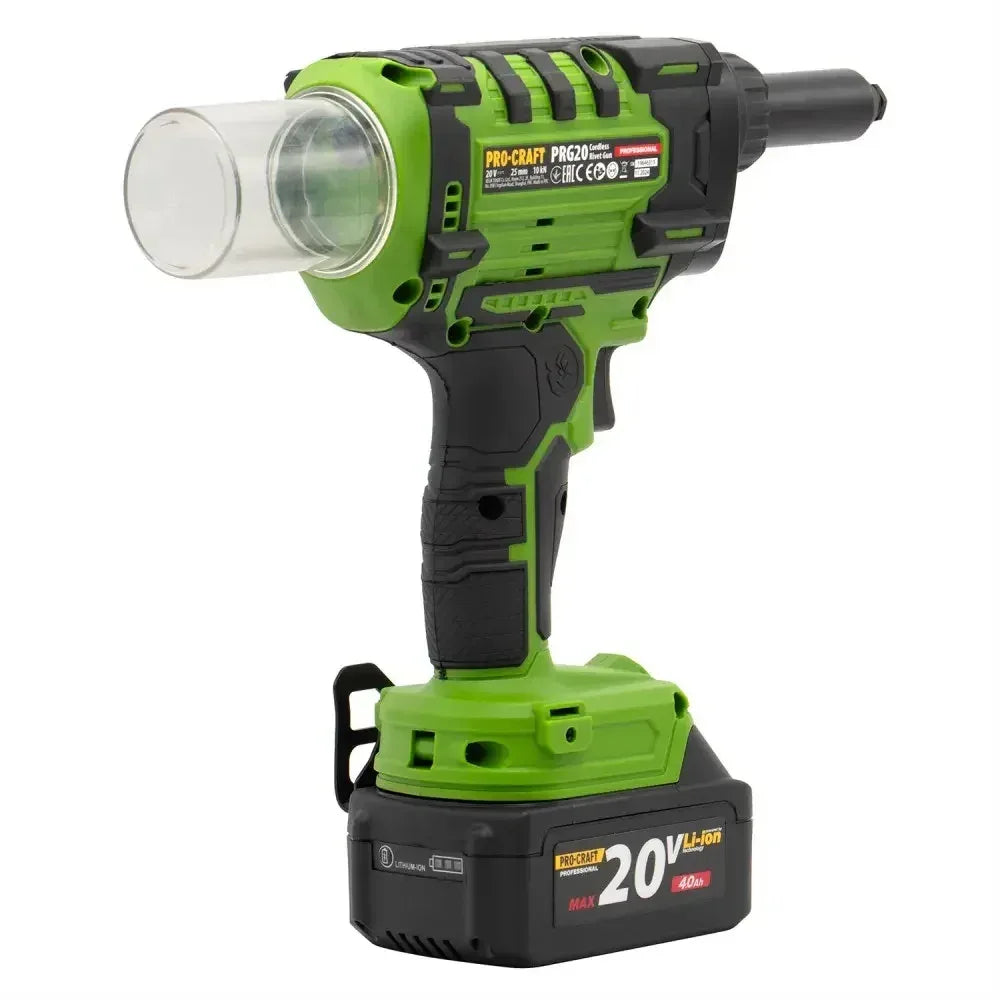 Masina de nituit nituri-pop cu 2 acumulatori 2 Ah si incarcator PROCRAFT PRG20 - 221.ro