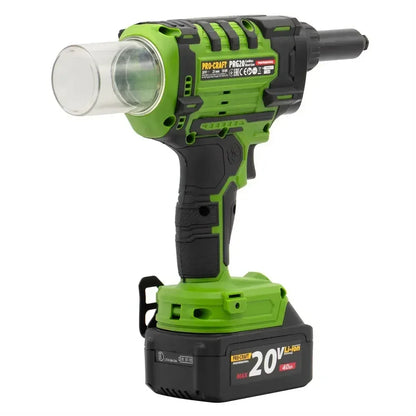 Masina de nituit nituri-pop cu 2 acumulatori 2 Ah si incarcator PROCRAFT PRG20 - 221.ro
