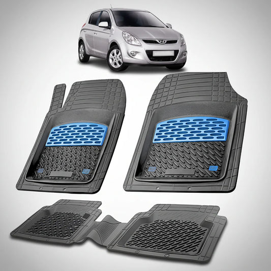 Covorase Auto Hyundai i20 2008-2012 - Tavita Cauciuc-Blue