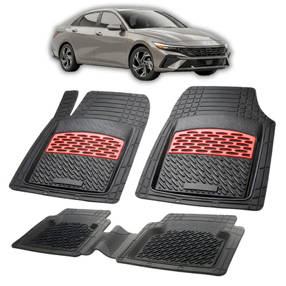 Covorase Auto Cauciuc Compatibile Hyundai Elantra VII Facelift -Red