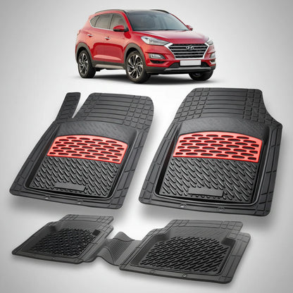 Covorase Auto Hyundai Tucson II (2015-2020) - Cauciuc Tip Tavita-Red