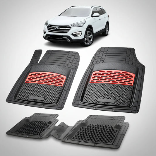 Covorase Auto Hyundai Grand Santa Fe (2013–2015) - Cauciuc Tip Tavita-Red