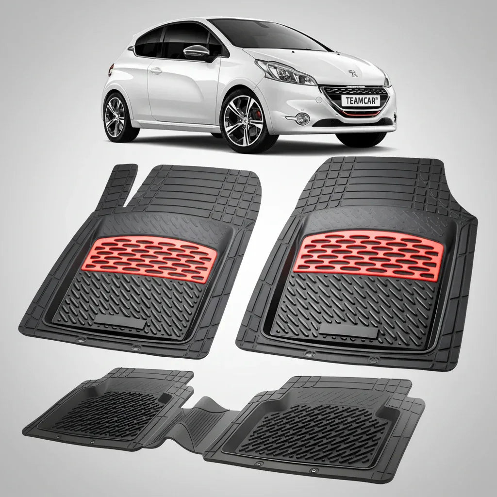 Covorase Auto Tip Tavita Compatibile Peugeot 208 (3 usi,2012-2015) Red
