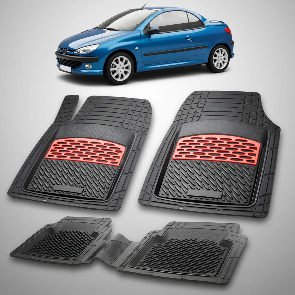Covorase Tavita Cauciuc Compatibile Peugeot 206 CC 2000-2008, Red