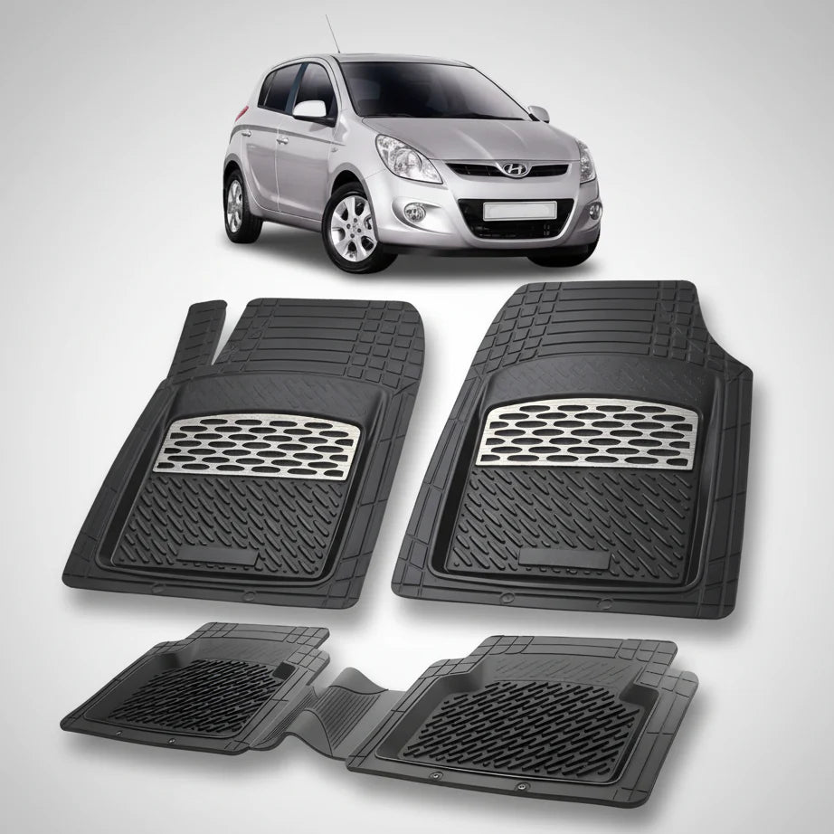 Covorase Auto Hyundai i20 2008-2012 - Tavita Cauciuc-Silver