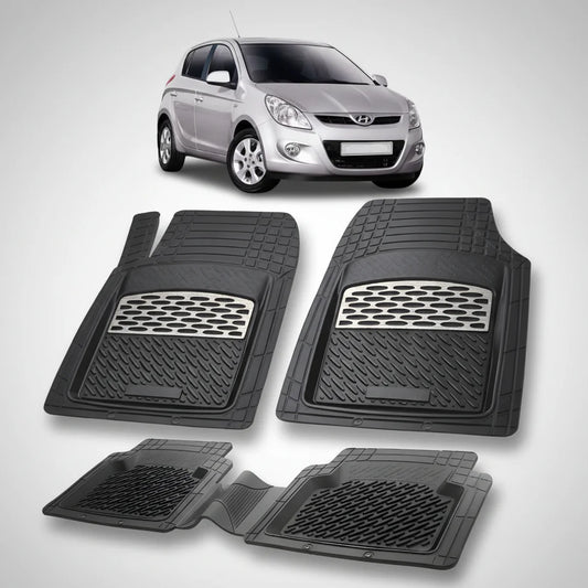 Covorase Auto Hyundai i20 2008-2012 - Tavita Cauciuc-Silver