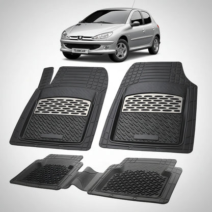 Covorase Tavita Cauciuc Compatibile Peugeot 206 (5 usi Facelift) 2003–2009 Silver