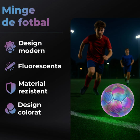 Minge fotbal din PU rezistent - Cusatura masina pentru forma stabila