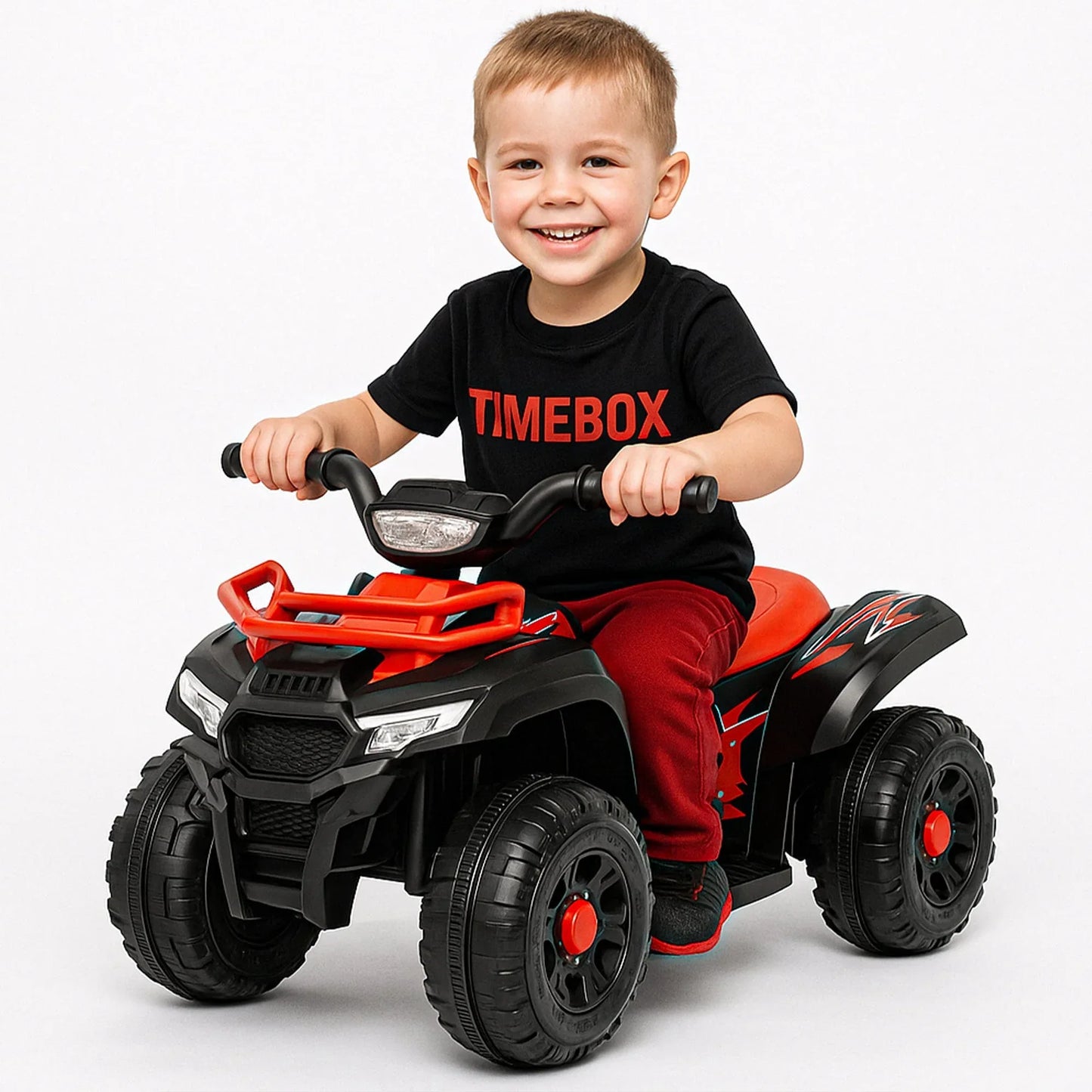 ATV electric copii 1, 6 ani, Motor dublu Constructie stabila, Rosu