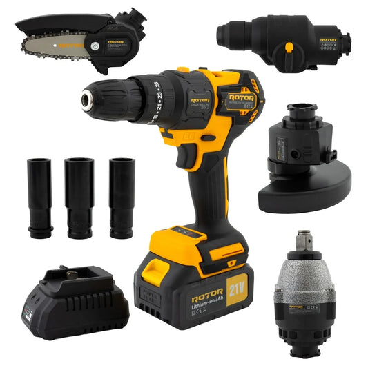 Multifunctional 5 in 1 cu doi acumulatori ROTOR RTS2, 24000 rpm, 21V/3Ah, Brushless - 221.ro