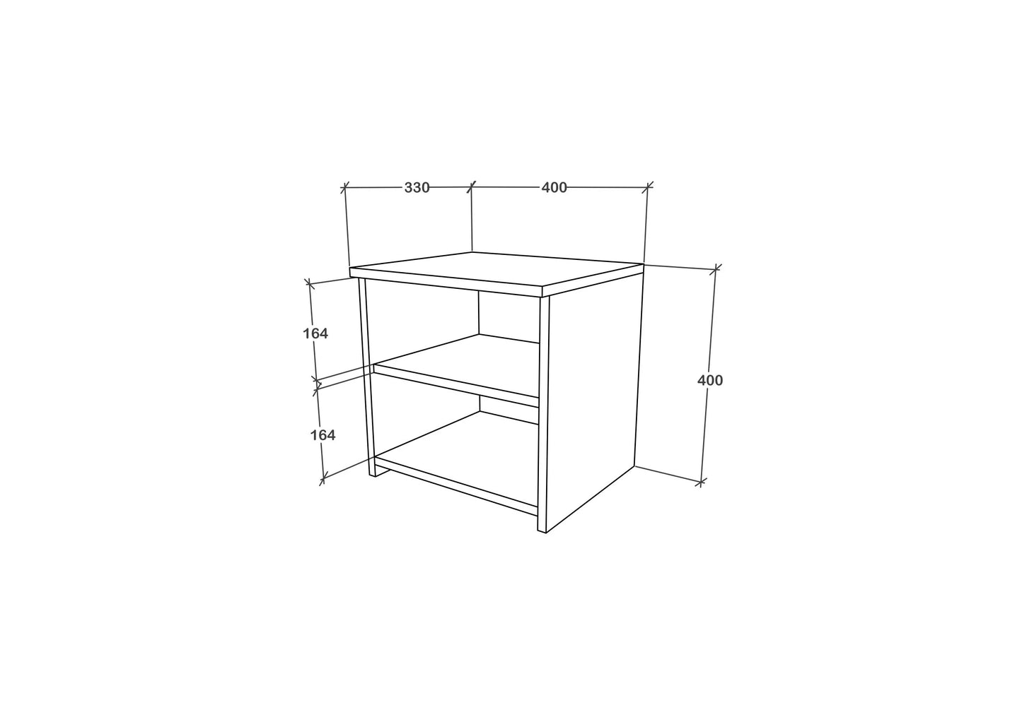 Set 2 Noptiere Alma, O Polita, Stejar Sonoma, 40 x 33 x 40 cm