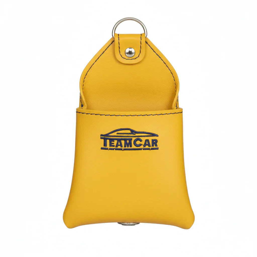 Organizator Auto Multifuncțional din Piele Galben TeamCar – Buzunar Depozitare Grilă Ventilație