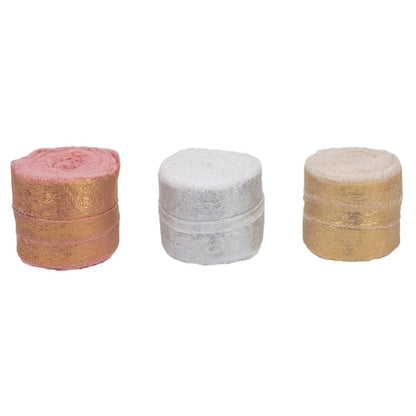 Panglică textil strălucitoare cu margini nefinisate - roz - 4cm x 5m