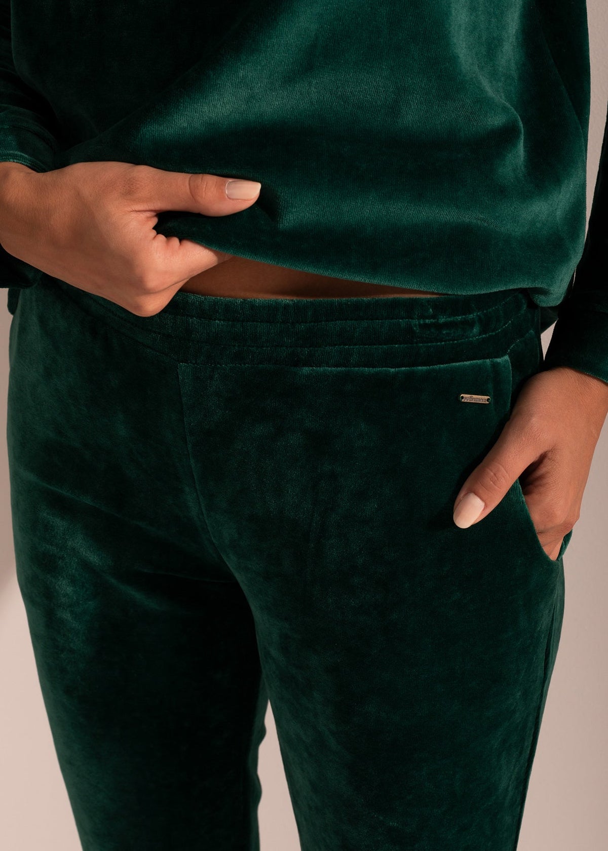 Pantaloni Damă Velvet Verde