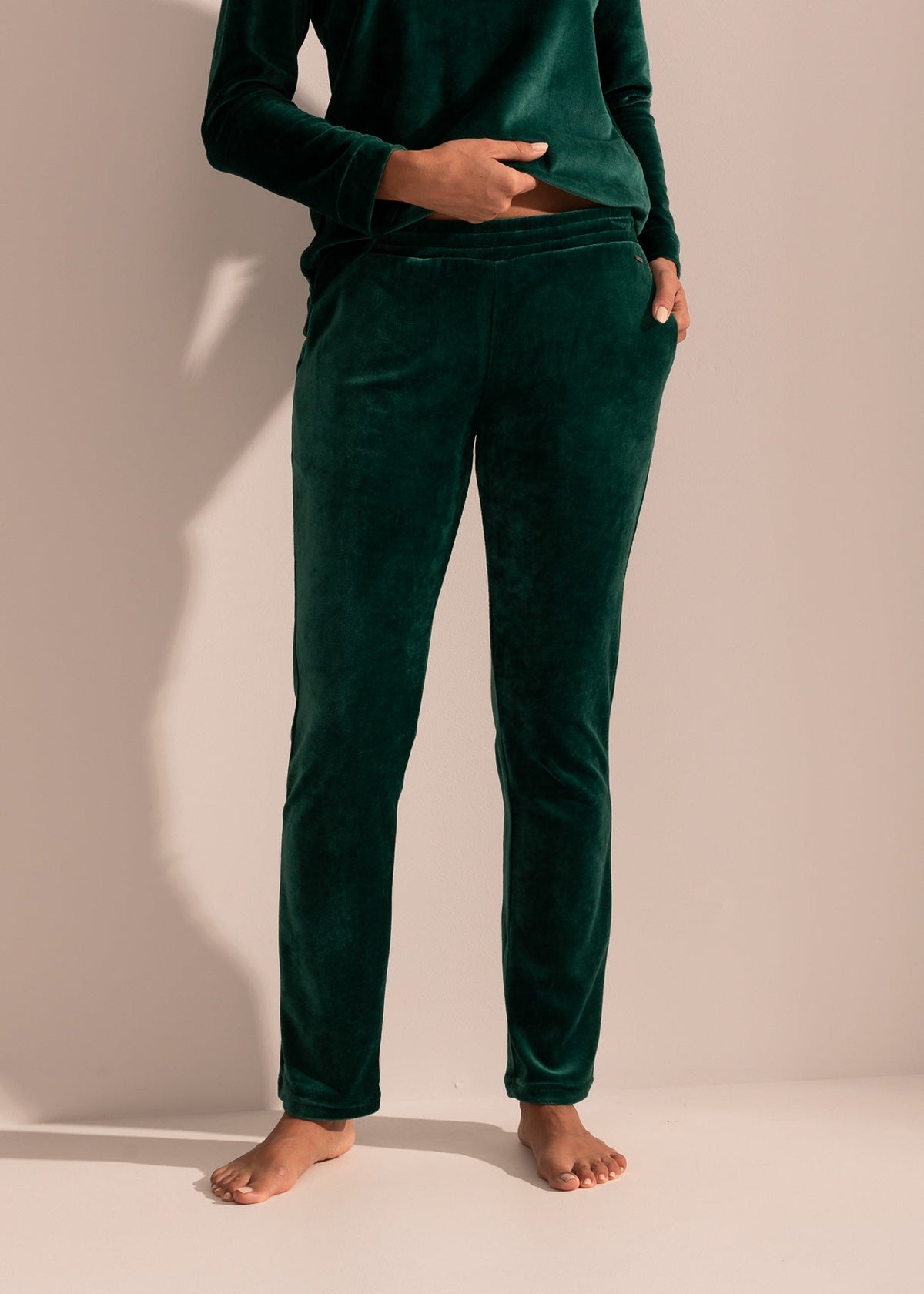 Pantaloni Damă Velvet Verde