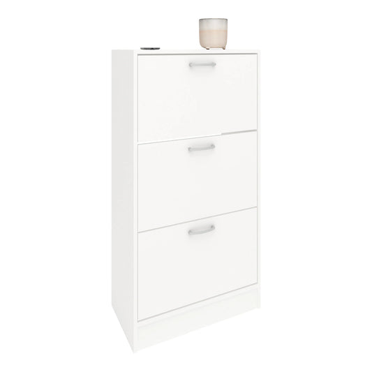 Pantofar Rin, 3 Usi, Alb, 63 x 30 x 120 cm