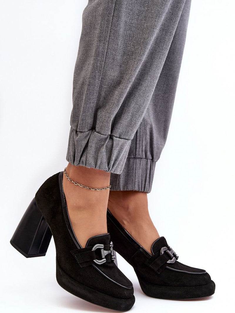 Pantofi dcu toc gros Step in style, Model 188521, Negru