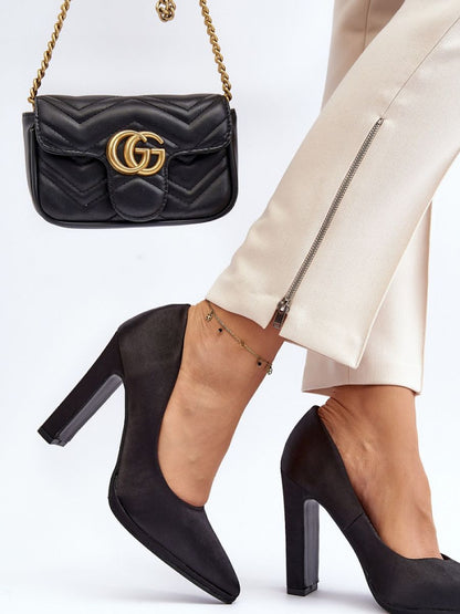 Pantofi dcu toc gros Step in style, Model 191027, Negru