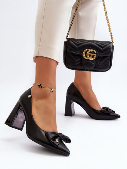 Pantofi dcu toc gros Step in style, Model 193389, Negru