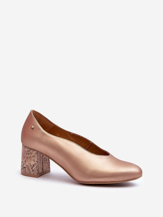 Pantofi dcu toc gros Step in style, Model 198121, Galben