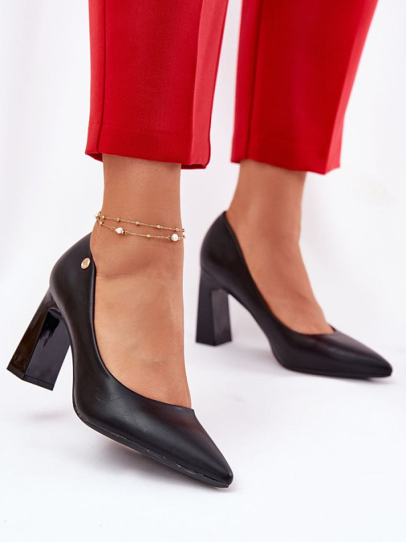 Pantofi dcu toc gros Step in style, Model 211988, Negru