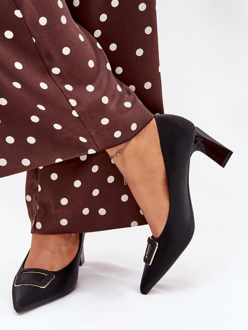 Pantofi dcu toc gros Step in style, Model 216090, Negru