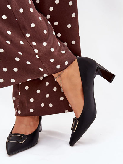 Pantofi dcu toc gros Step in style, Model 216090, Negru