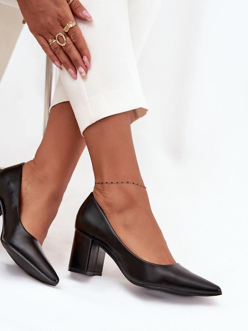 Pantofi dcu toc gros Step in style, Model 218680, Negru