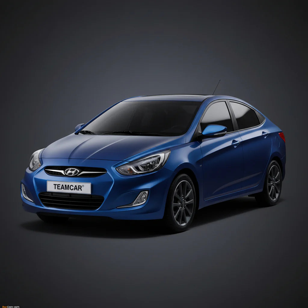 Covorase Auto Hyundai Accent IV (RB: 2010–2015) - Cauciuc Tip Tavita-Blue